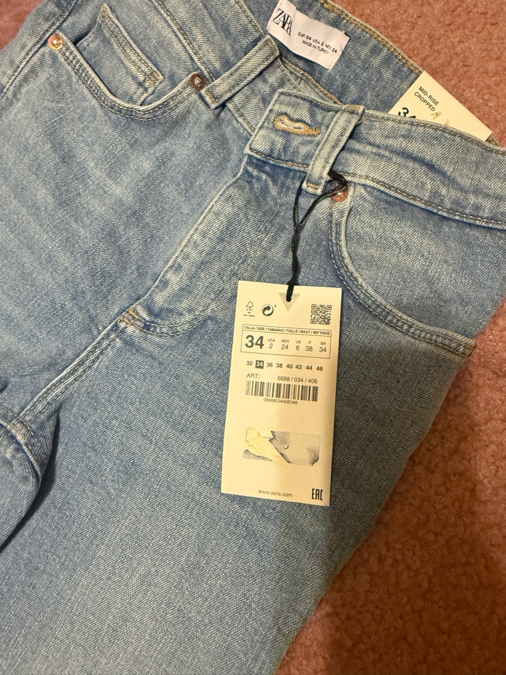 ZARA Light Blue Straight-Leg Women’s Jeans